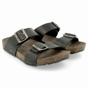 Men's Haflinger ANDREA UNLINED Sandals Black | NZ LCT352