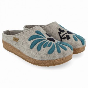 Men's Haflinger BLOOMING Clogs Light Grey | NZ GWF706