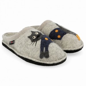 Men's Haflinger CUCHO Slippers Light Grey | NZ PHE803