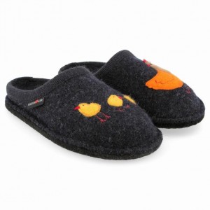 Men's Haflinger GALLINA Slippers Blue | NZ PKA068