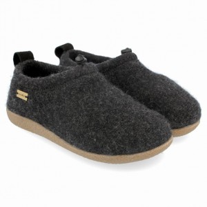 Men's Haflinger GUIDO Slippers Dark Grey | NZ DXJ540