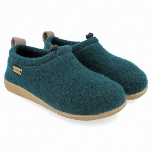 Men's Haflinger GUIDO Slippers Turquoise | NZ NAI197