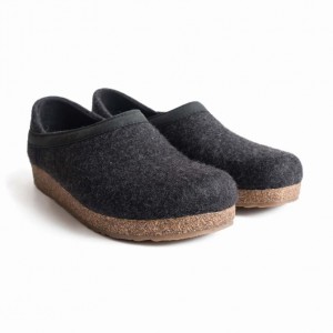 Men's Haflinger GZH Clogs Dark Grey | NZ QWN841