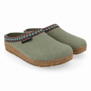 Men's Haflinger GZ Clogs Light Green | NZ MTA816