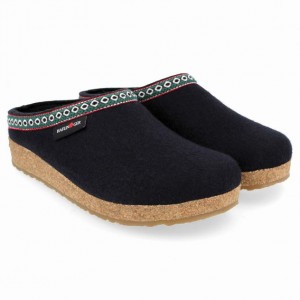 Men's Haflinger GZ Clogs Navy | NZ XFU702