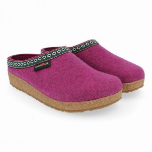 Men's Haflinger GZ Clogs Purple | NZ WXG709