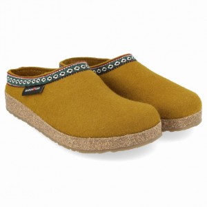 Men's Haflinger GZ Clogs Yellow | NZ MKU679