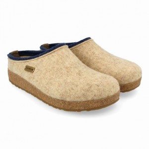 Men's Haflinger KRIS Clogs Beige | NZ FTM742