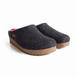 Men's Haflinger KRIS Clogs Dark Grey | NZ UTJ209