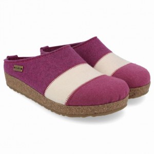 Men's Haflinger LINES Clogs Purple | NZ TAY879