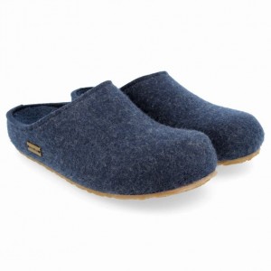 Men's Haflinger MICHL Clogs Blue | NZ ZJM482