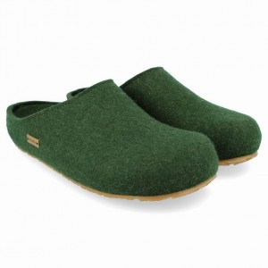 Men's Haflinger MICHL Clogs Green | NZ MUK043