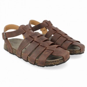 Men's Haflinger PETER UNLINED Sandals Brown | NZ IWE059