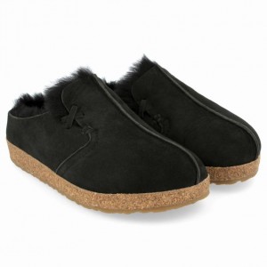 Men's Haflinger SASKATCHEWAN Clogs Black | NZ IDE163