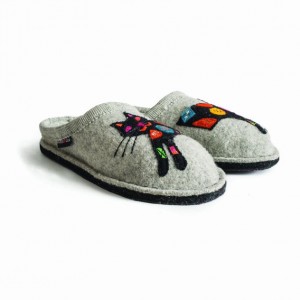 Men's Haflinger SASSY Slippers Light Grey | NZ GRO176