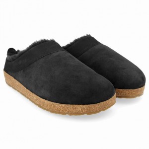 Men's Haflinger SNOWBIRD Clogs Black | NZ ZBS453