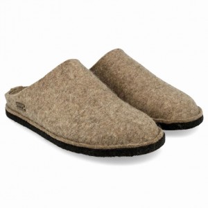 Men's Haflinger SOFT Slippers Beige | NZ KZY361