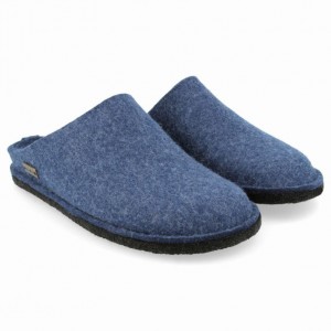 Men's Haflinger SOFT Slippers Blue | NZ ANC763