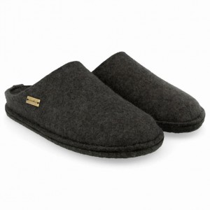 Men's Haflinger SOFT Slippers Dark Grey | NZ RPE295