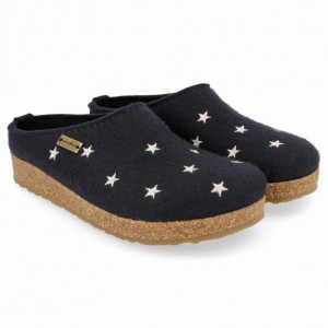 Men's Haflinger STELLINE Clogs Navy | NZ IGS830