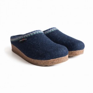 Men's Haflinger ZIGZAG Clogs Blue | NZ UYV460