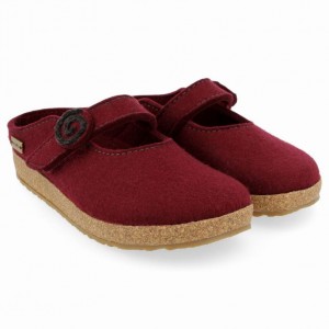 Women's Haflinger ALICE WOOL Clogs Red | NZ HPW394