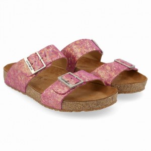 Women's Haflinger ANDREA Sandals Pink / Gold | NZ ULE342