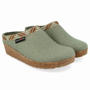 Women's Haflinger ART NOUVEAU Clogs Light Green | NZ SAH167