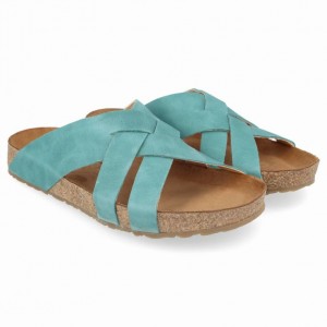 Women's Haflinger BO Sandals Turquoise | NZ OBY165