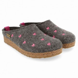 Women's Haflinger CUORICINI Clogs Grey | NZ TMZ285