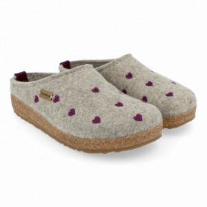 Women's Haflinger CUORICINI Clogs Light Grey | NZ GMP437