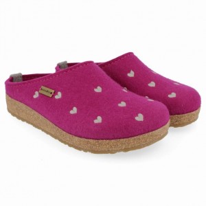 Women's Haflinger CUORICINI Clogs Purple | NZ RVJ602