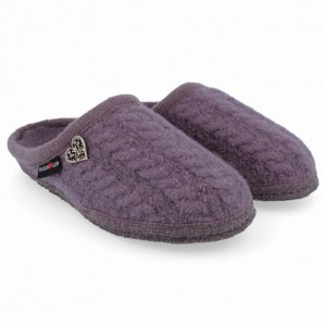 Women's Haflinger HERZERL Slippers Purple | NZ QHJ893