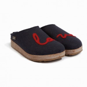 Women's Haflinger LOVELY Clogs Navy | NZ TKR543