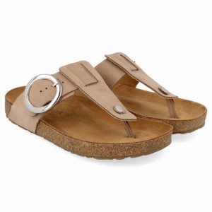 Women's Haflinger ROUND BUCKLE CORINNA Sandals Light Brown | NZ PNT972