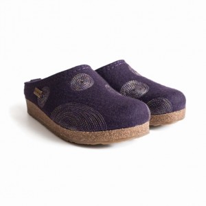 Women's Haflinger SPIRIT Clogs Purple | NZ IOU702