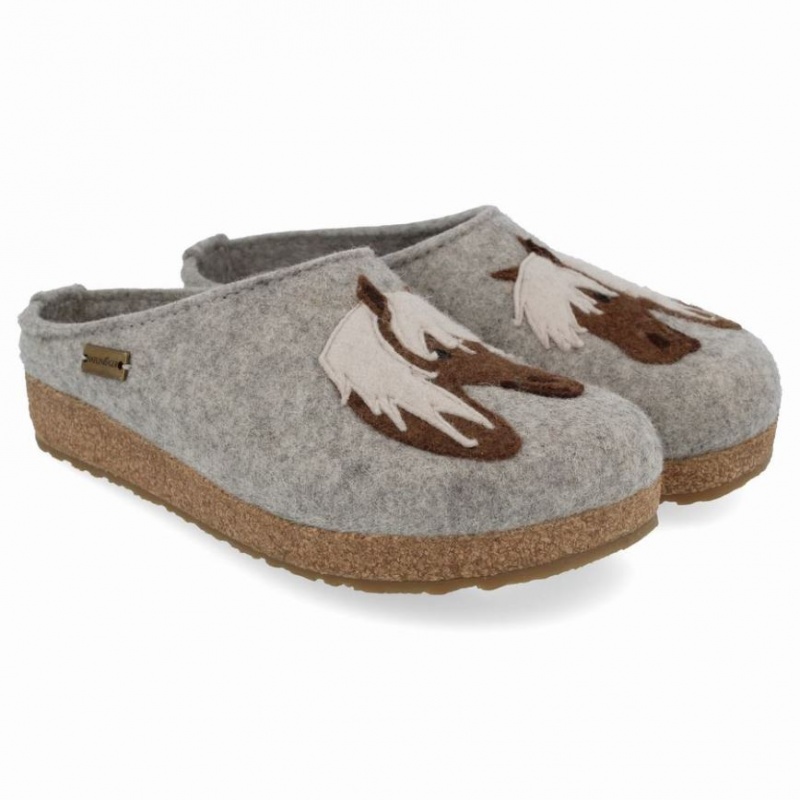 Men\'s Haflinger CAVALLO Clogs Light Grey | NZ UGV520