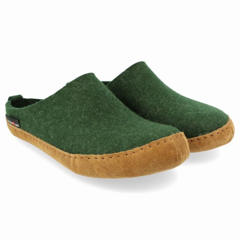 Men\'s Haflinger EMILS Slippers Green | NZ BWR718