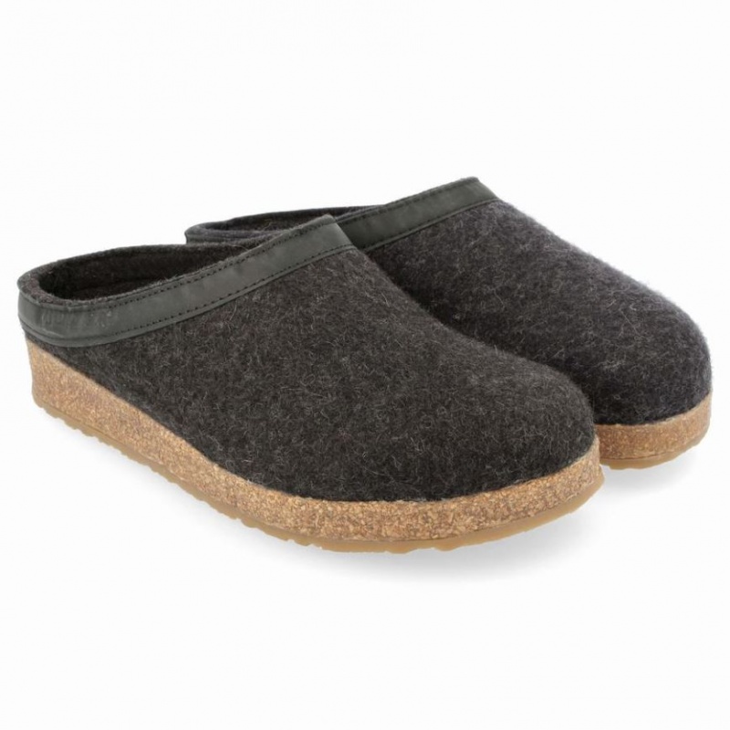 Men\'s Haflinger GZL Clogs Dark Grey | NZ AHM268