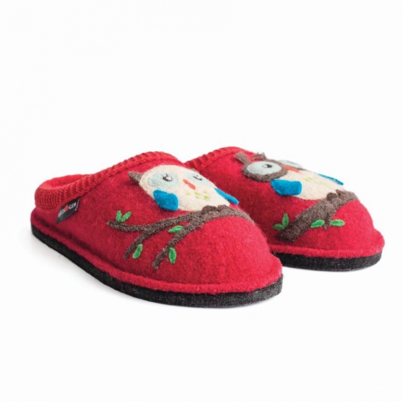 Men\'s Haflinger OLIVIA Slippers Red | NZ UNZ730