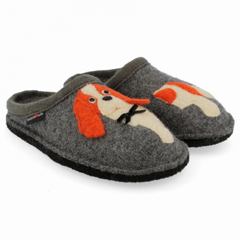 Men\'s Haflinger SPANIEL Slippers Grey | NZ TQU410