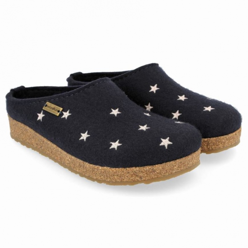 Men\'s Haflinger STELLINE Clogs Navy | NZ IGS830