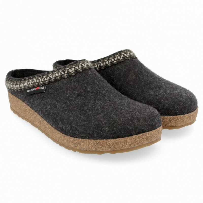 Men\'s Haflinger ZIGZAG Clogs Dark Grey | NZ DVK634