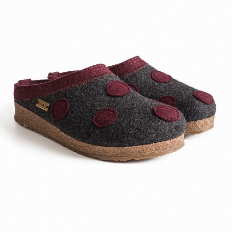 Women\'s Haflinger DOTTY Clogs Dark Grey | NZ SCW315