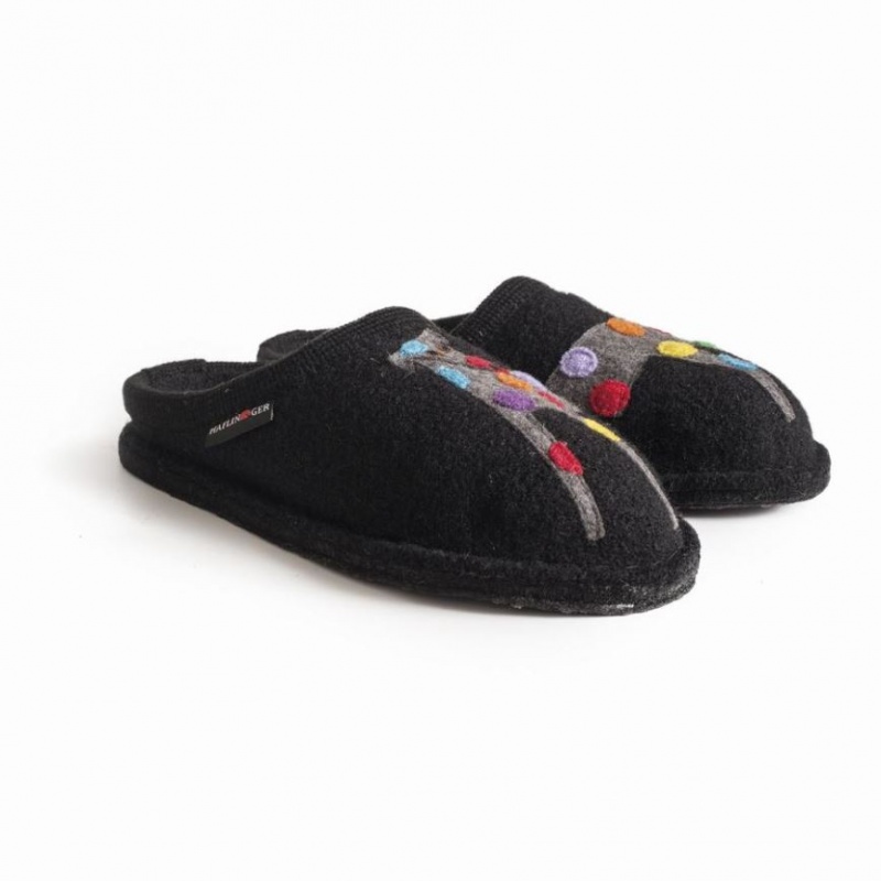 Women\'s Haflinger JACK Slippers Black | NZ UZX901