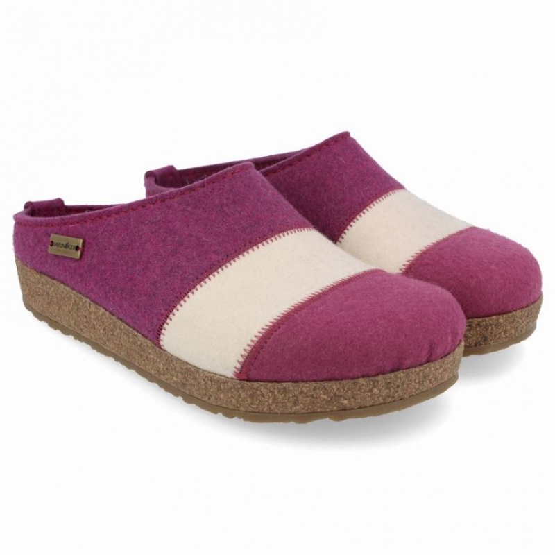 Women\'s Haflinger LINES Clogs Purple | NZ ETR147