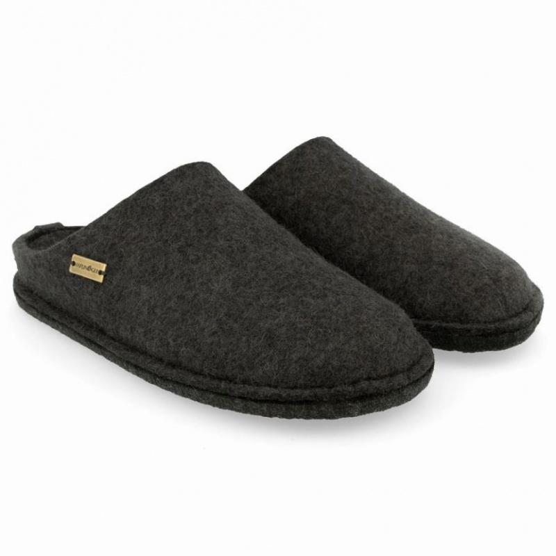 Women\'s Haflinger SOFT Slippers Dark Grey | NZ JAH187