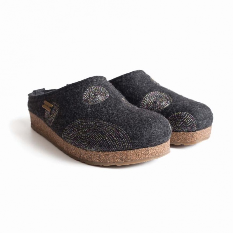 Women\'s Haflinger SPIRIT Clogs Dark Grey | NZ GUM208